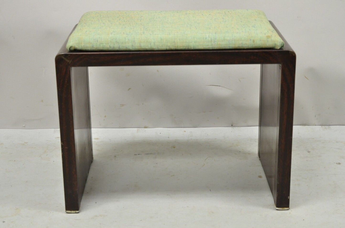 Simmons Norman Bel Geddes Steel Metal Art Deco Brown Waterfall Vanity Bench