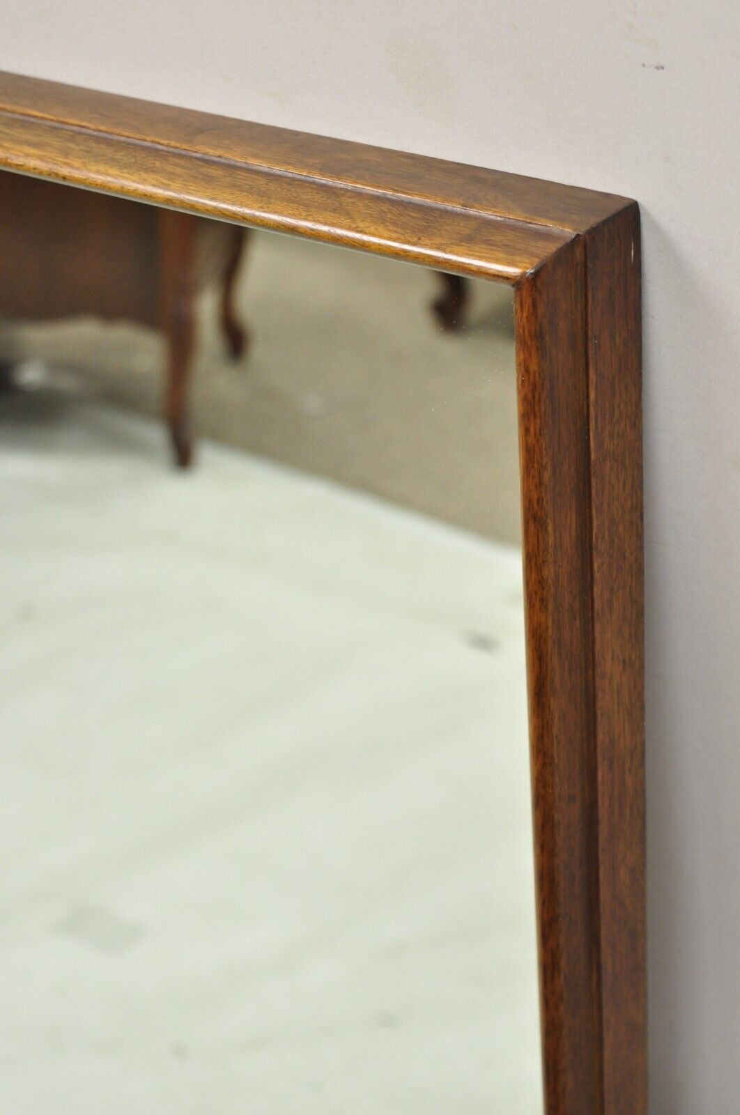 Vintage Mid Century Modern Modernist Walnut Frame Wall Mirror by Hart