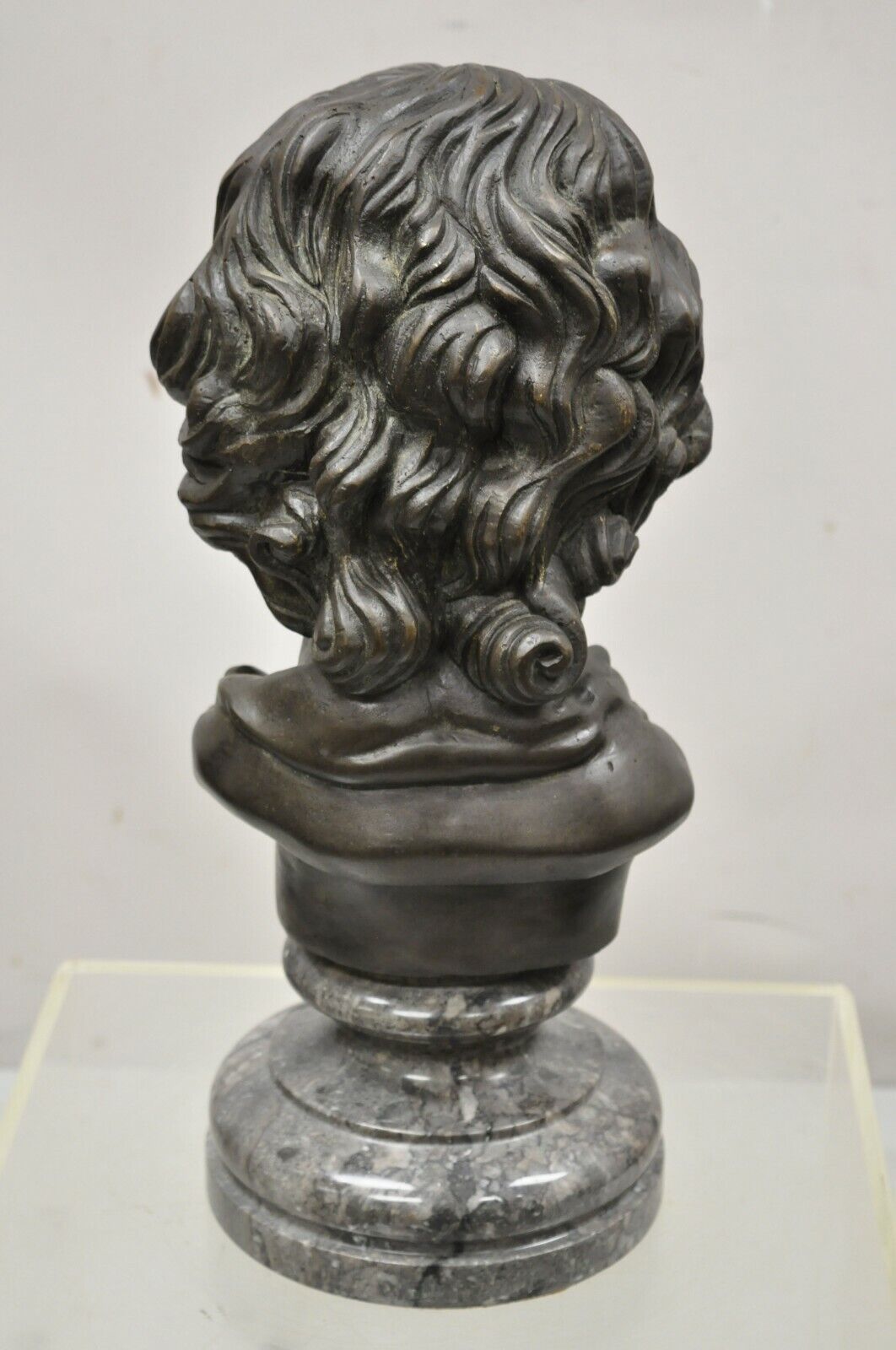 Maitland Smith 19" Bronze Boy Bust Head Victorian Style on Marble Base