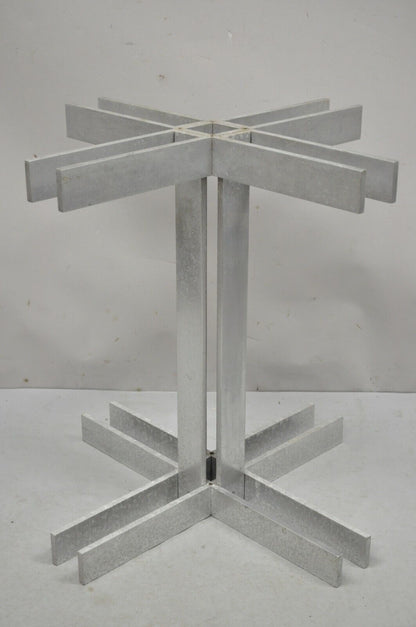 Vintage Mid Century Modern Aluminum Metal Geometric Pedestal Table Base - No top