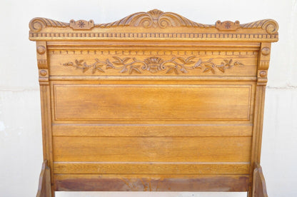 Antique Victorian Oak Bedroom Set Full Size Bed Washstand Dresser - 3 Piece Set