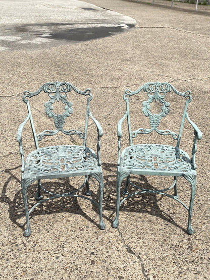 Landgrave Cast Classics Victorian Green Aluminum Garden Patio Bistro Dining Set