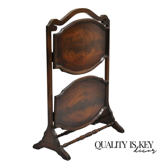 Vintage Regency Style Mahogany 2 Tier Folding Muffin Cake Stand Side Table