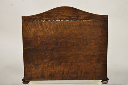 Antique English Victorian Oak Wood Desktop Portable Lap Desk Letter Holder