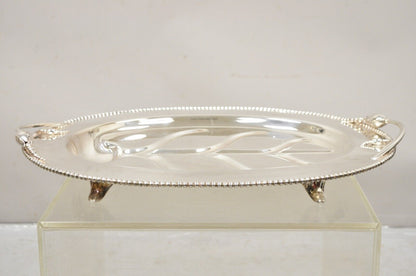 Vtg LBS Co English Art Nouveau Meat Cutlery Silver Plated Serving Platter Tray