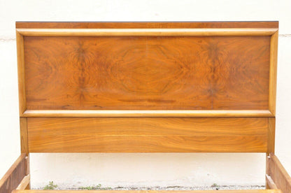 Joerns Bros Art Deco Burl Wood Walnut Full Size Bed Frame