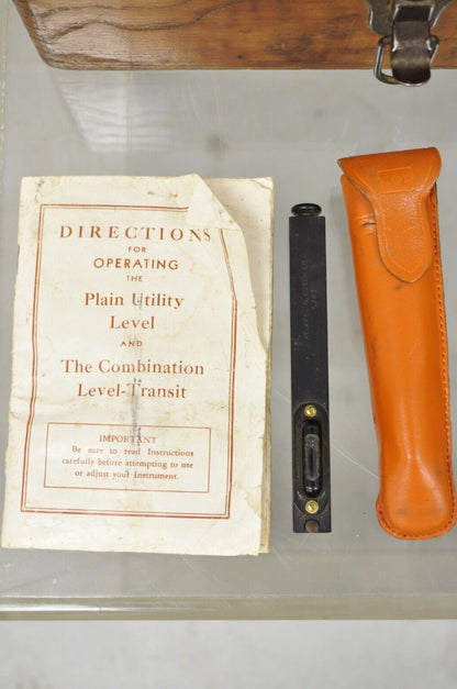 Vtg David White Instrument Co Surveying Equipment Plane Utility Level Oak Case