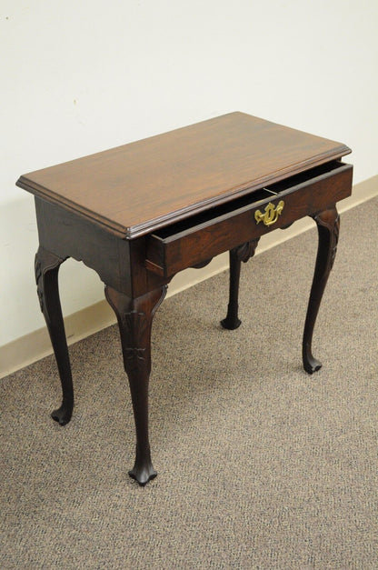 Antique 30"W Chippendale Queen Anne Shell Carved Mahogany 1 Drawer Console Table