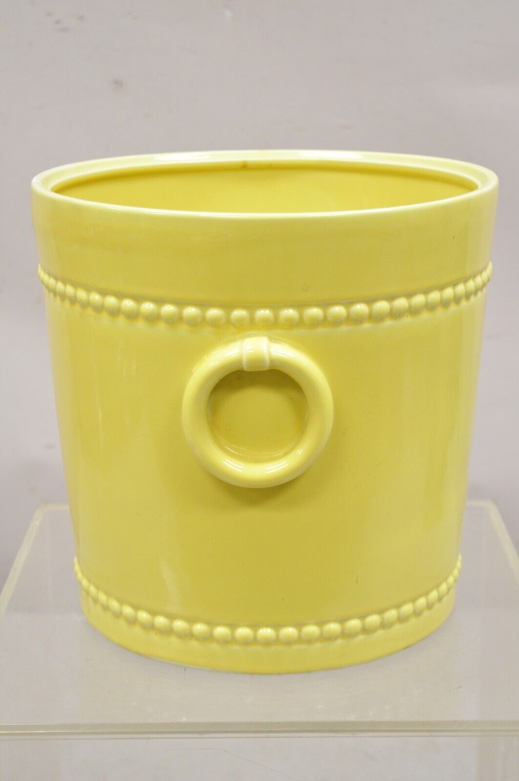 Carbone Chinoiserie Chinese Yellow Pottery Porcelain Large Garden Planter Pot