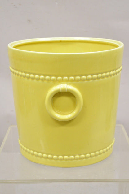 Carbone Chinoiserie Chinese Yellow Pottery Porcelain Large Garden Planter Pot