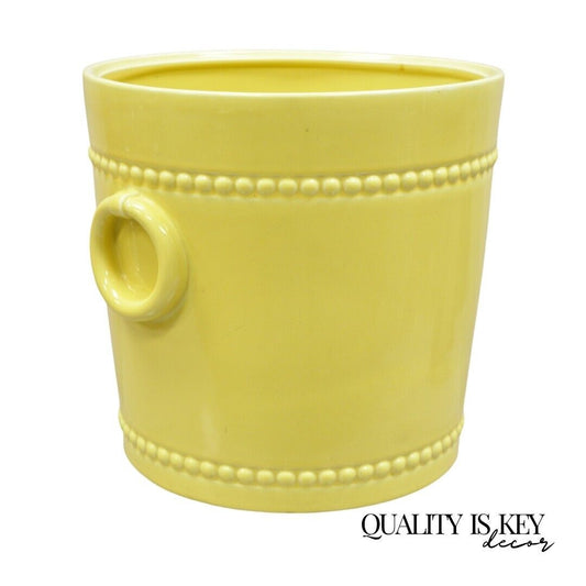 Carbone Chinoiserie Chinese Yellow Pottery Porcelain Large Garden Planter Pot