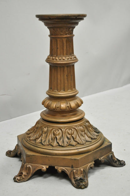 Antique French Victorian Cast Bronze Empire Style 23" Pedestal Table Base