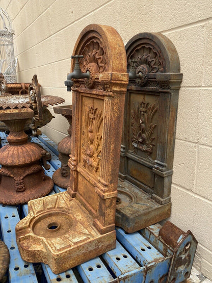 Cast Iron French Neoclassical Style Serpent Trident Outdoor Garden Wall Fountain