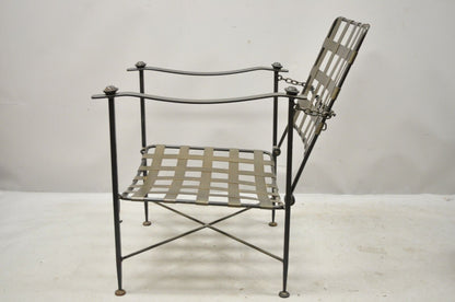 Charleston Forge Arts & Crafts Gothic Heavy Wrought Iron Adjustable Lounge Chair