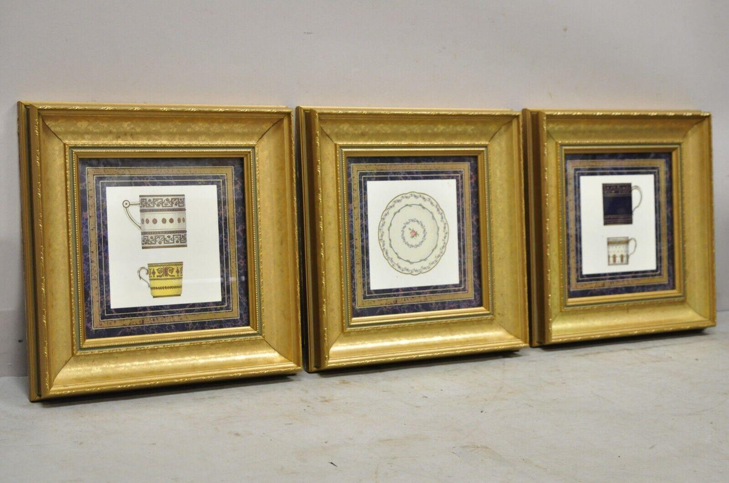 Artistic Innovations Framed Art Print Canada Plate and Cups - 3 Pc Set