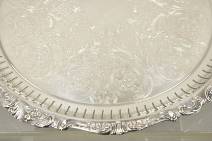 Vintage Wallace Baroque 298 Silver Plated 19” Round Serving Platter Tray