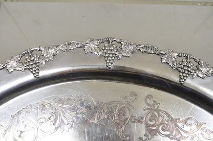 Vintage English Victorian Silver Plated Twin Handle 28" Serving Platter Tray