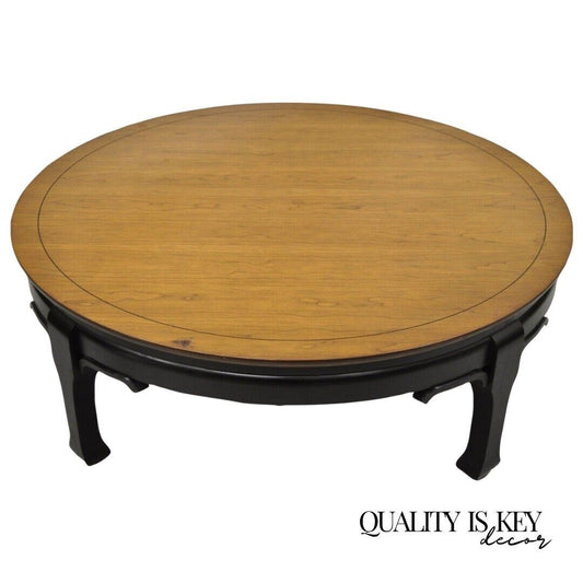 Medallion Limited Oriental Chinoiserie James Mont Style Round Ming Coffee Table