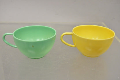 Vintage Art Deco Green & Yellow Bonny Ware Safetyware Bowl Set - 8 Pc Set