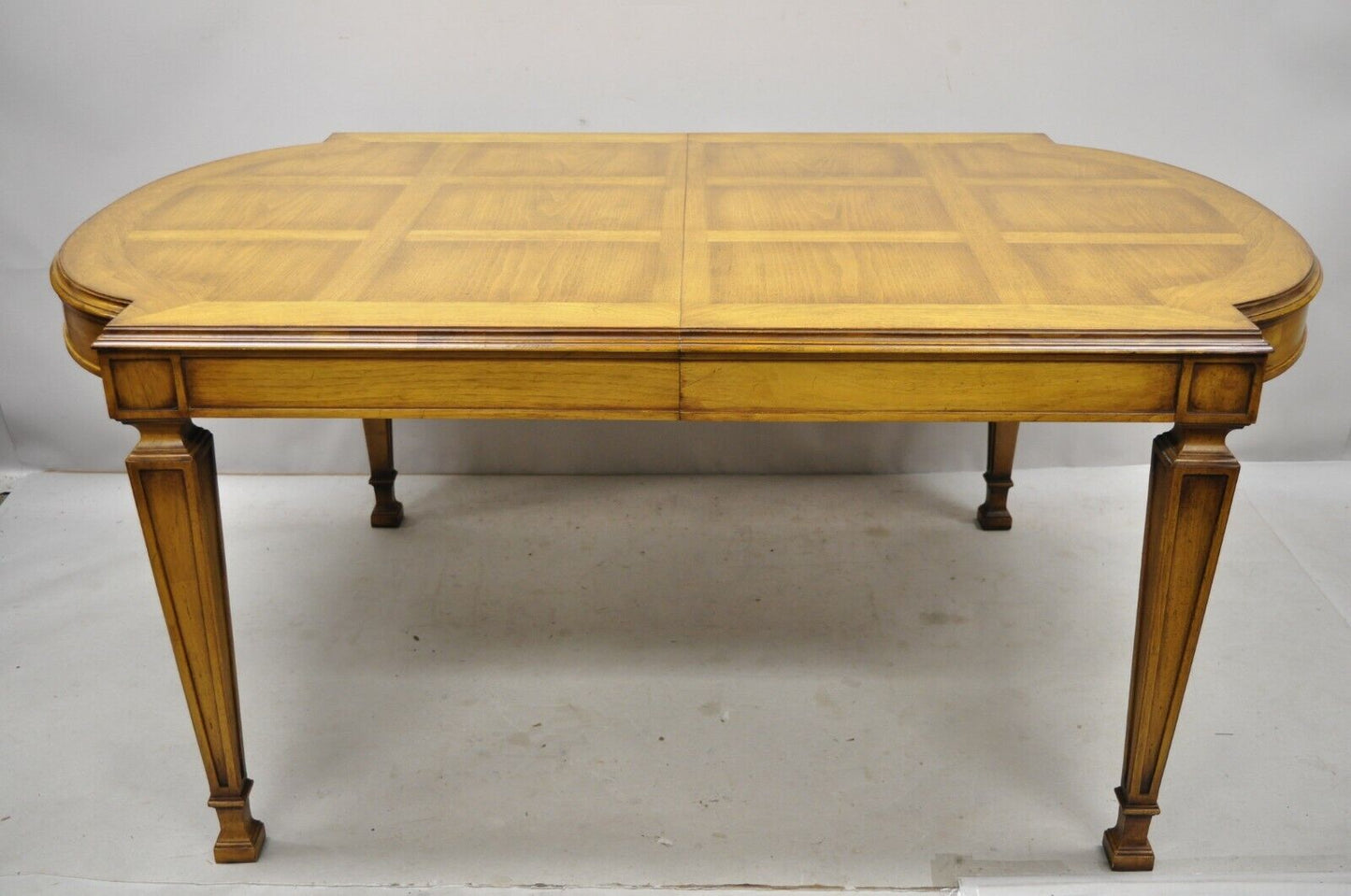 Vintage Karges Italian Provincial Parquetry Inlay Top Dining Table w/ 3 Leaves