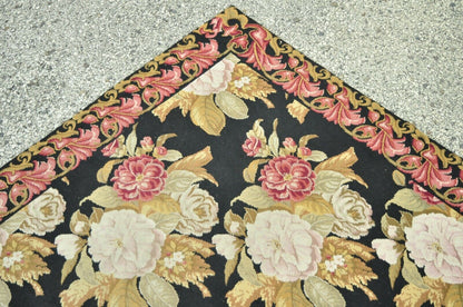 Antique Large 164"x120" American Art Nouveau Floral Hand Hooked Wool Rug Carpet