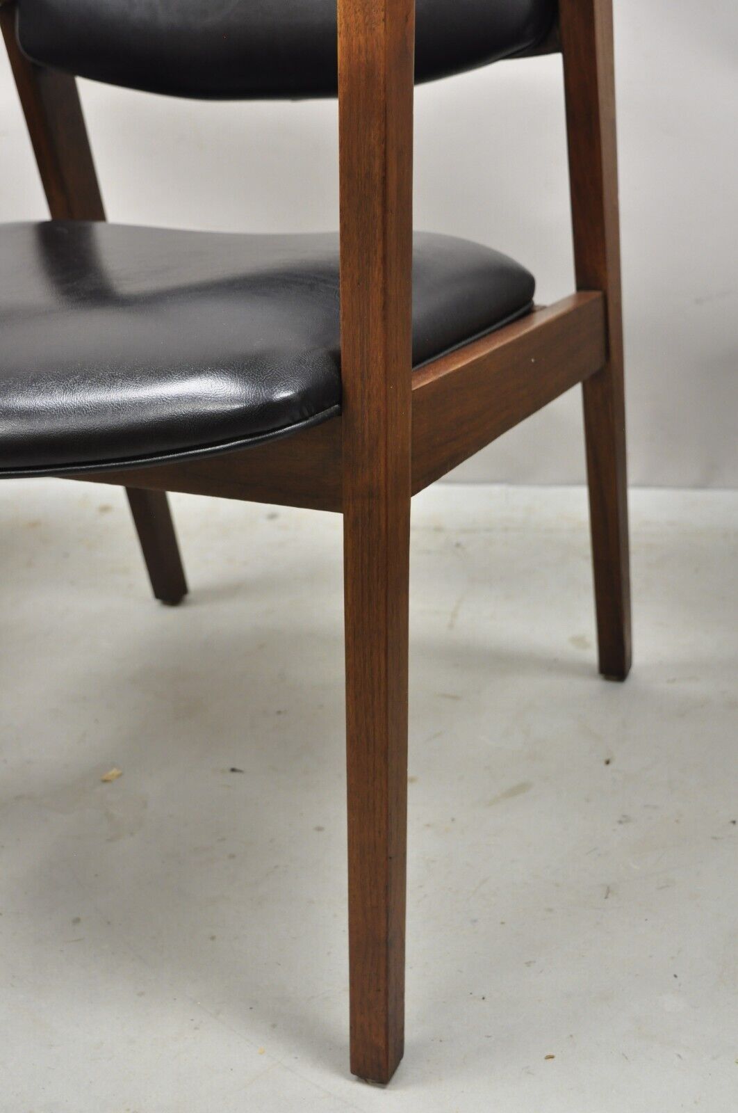 Pair Vintage Mid Century Modern Walnut Arm Chair Lounge Chair by United Chair Co