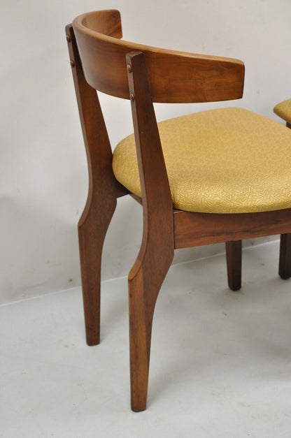 Mid Century Modern Cherry Wood Curved Back Hoof Leg Side Chair - a Pair