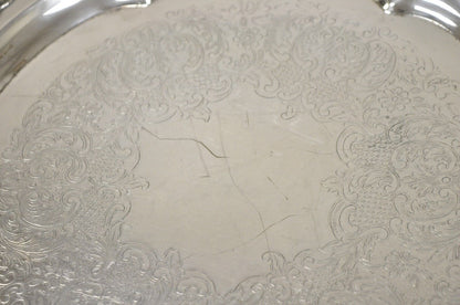 Vintage Sheffield Silver Co USA Victorian Style Silver Plated Round Platter Tray