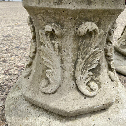 Italian Classical French Regency Style 16" Cement Outdoor Garden Pedestal - Pair