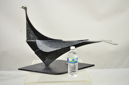 Modern Steel Metal Brutalist Large 28 inch Bird Sculpture Artist Metalwork