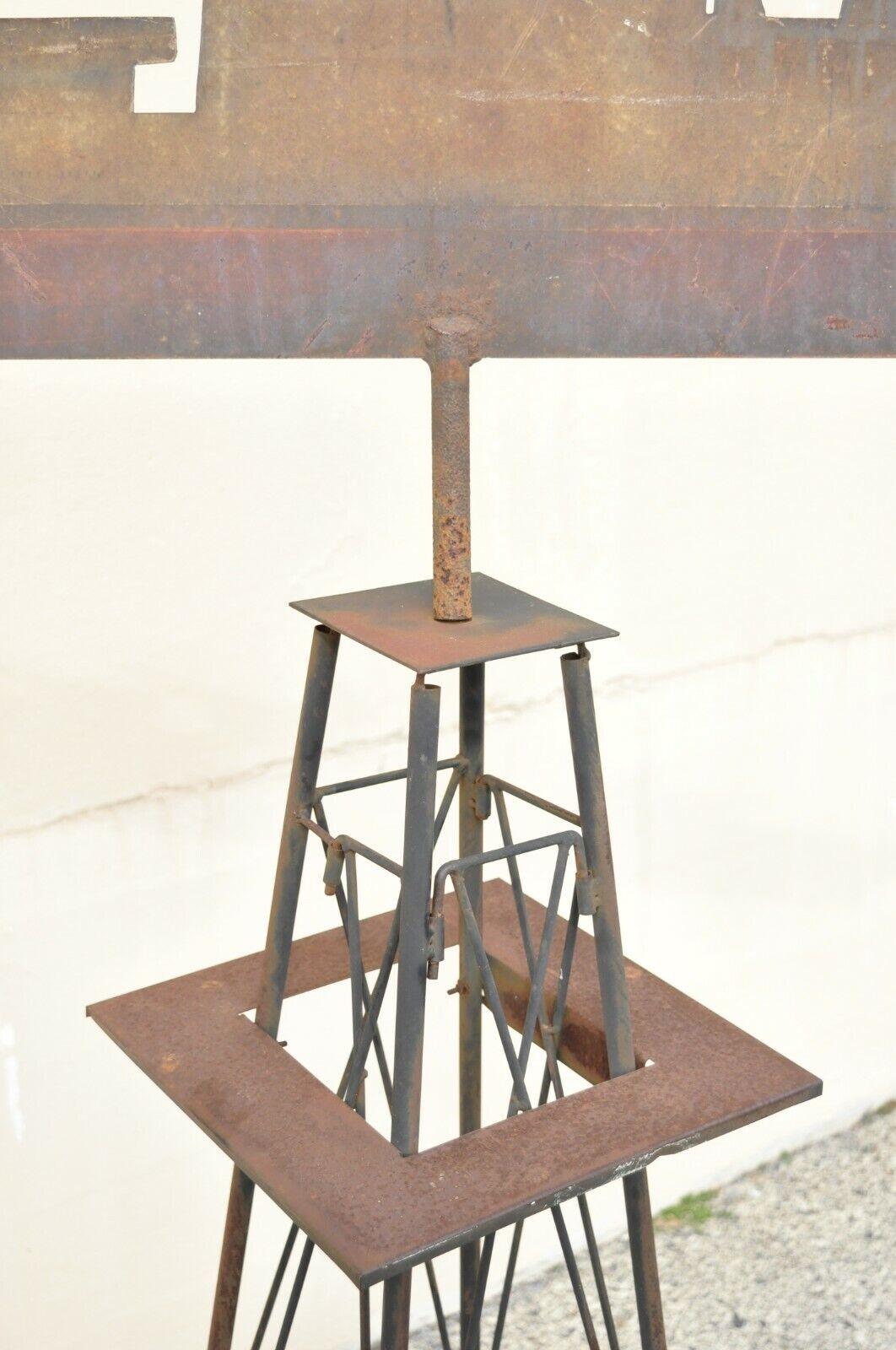 Antique Battleship Weathervane Weathered Paint American Primitive Steel Metal