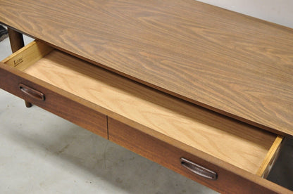 Lane Mid Century Modern 56" Long Surfboard Laminate Top Coffee Table with Drawer