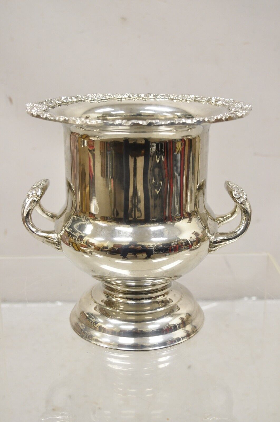 Vintage Victorian Style Silver Plated Trophy Cup Champagne Chiller Ice Bucket