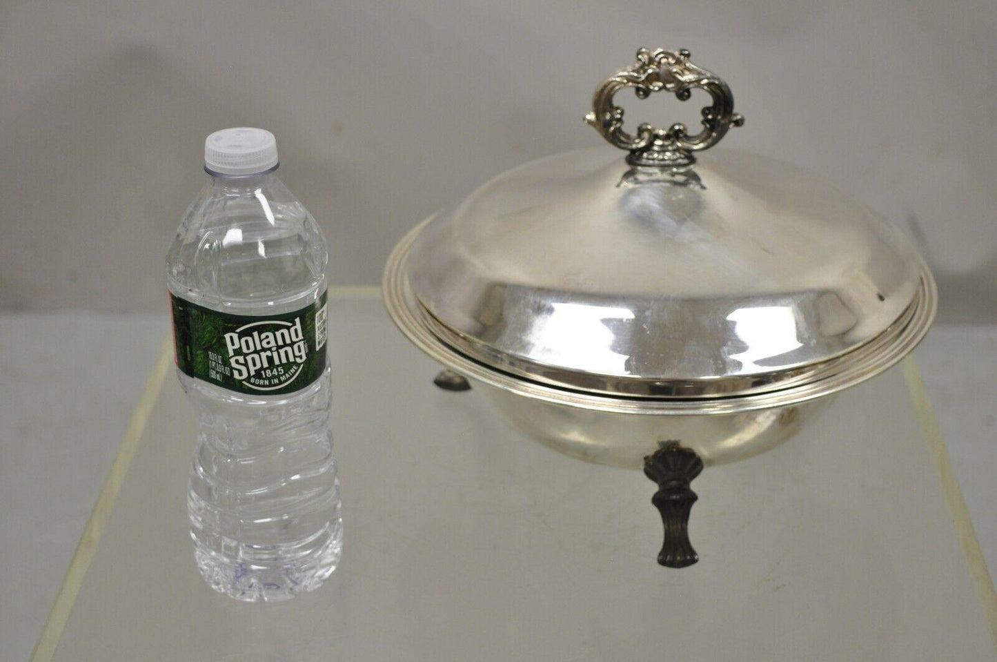 FB Rogers Silver Plate 1158 Covered Serving Dish Bowl Platter Pyrex Liner