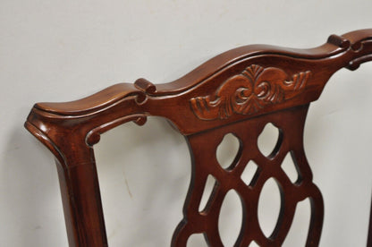 Vintage Chippendale Style Cherry Wood Dining Arm Chair by Master Design - a Pair