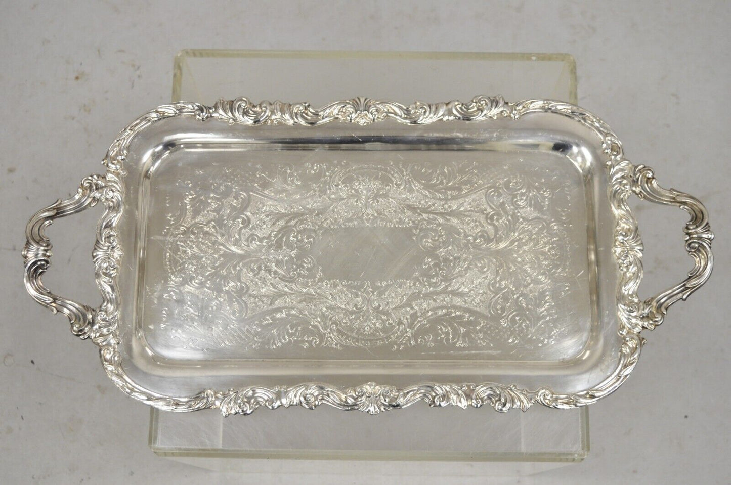 Vintage FB Rogers Silver Co 1338 Victorian Style Silver Plated Narrow Tray