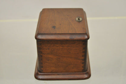 Antique English Victorian Mahogany Small 5.5" Tea Caddy Desk Box