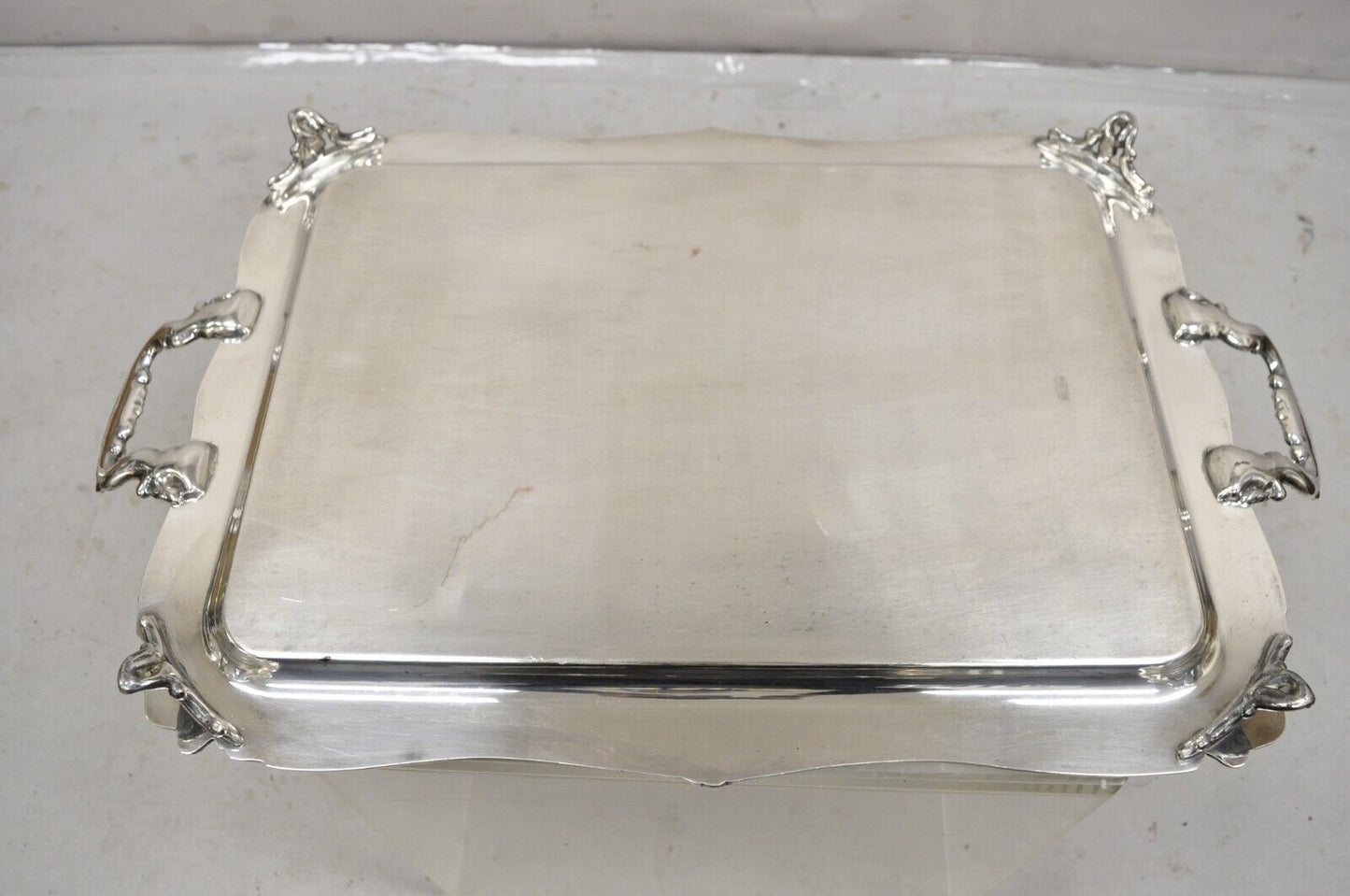 Sheridan Large Ornate Silver Plated English Victorian Style Serving Platter Tray