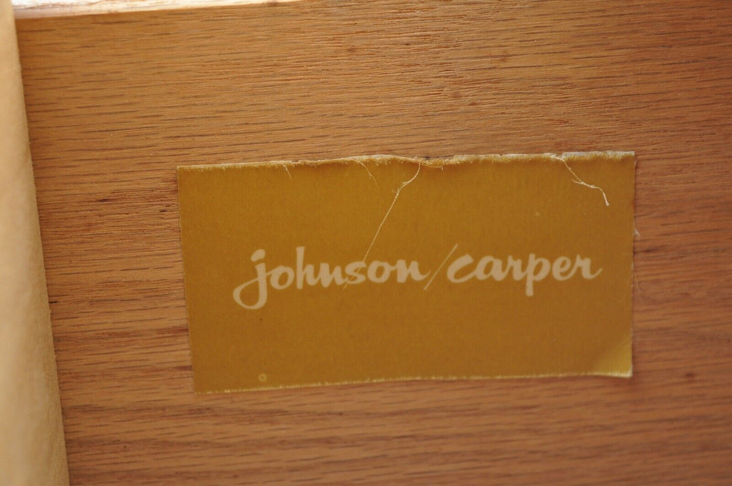 Johnson Carper Mid Century Modern 9 Drawer Walnut Laminate Credenza Long Dresser
