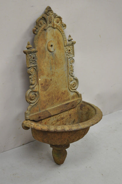 Cast Iron French Empire Neoclassical Style Outdoor Garden Wall Water Fountain