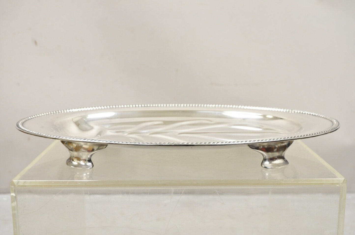 Community Plate English Regency Silver Plated Oval Meat Cutlery Serving Platter