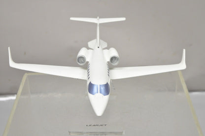 Vintage Learjet 16" Model Airplane Desk Plane Painted Metal on Acrylic Stand