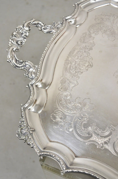 Victorian WA England Silver Plated Ornate Twin Handle Serving Platter Tray