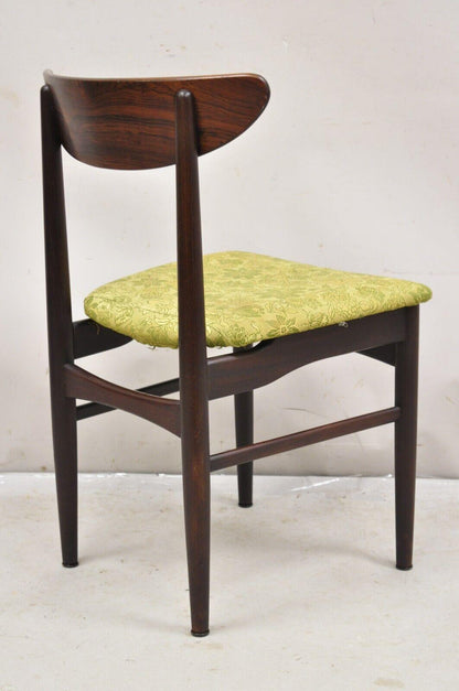 Dyrlund Rosewood Mid Century Danish Modern Curved Back Dining Side Chair