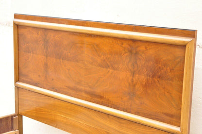 Joerns Bros Art Deco Burl Wood Walnut Full Size Bed Frame