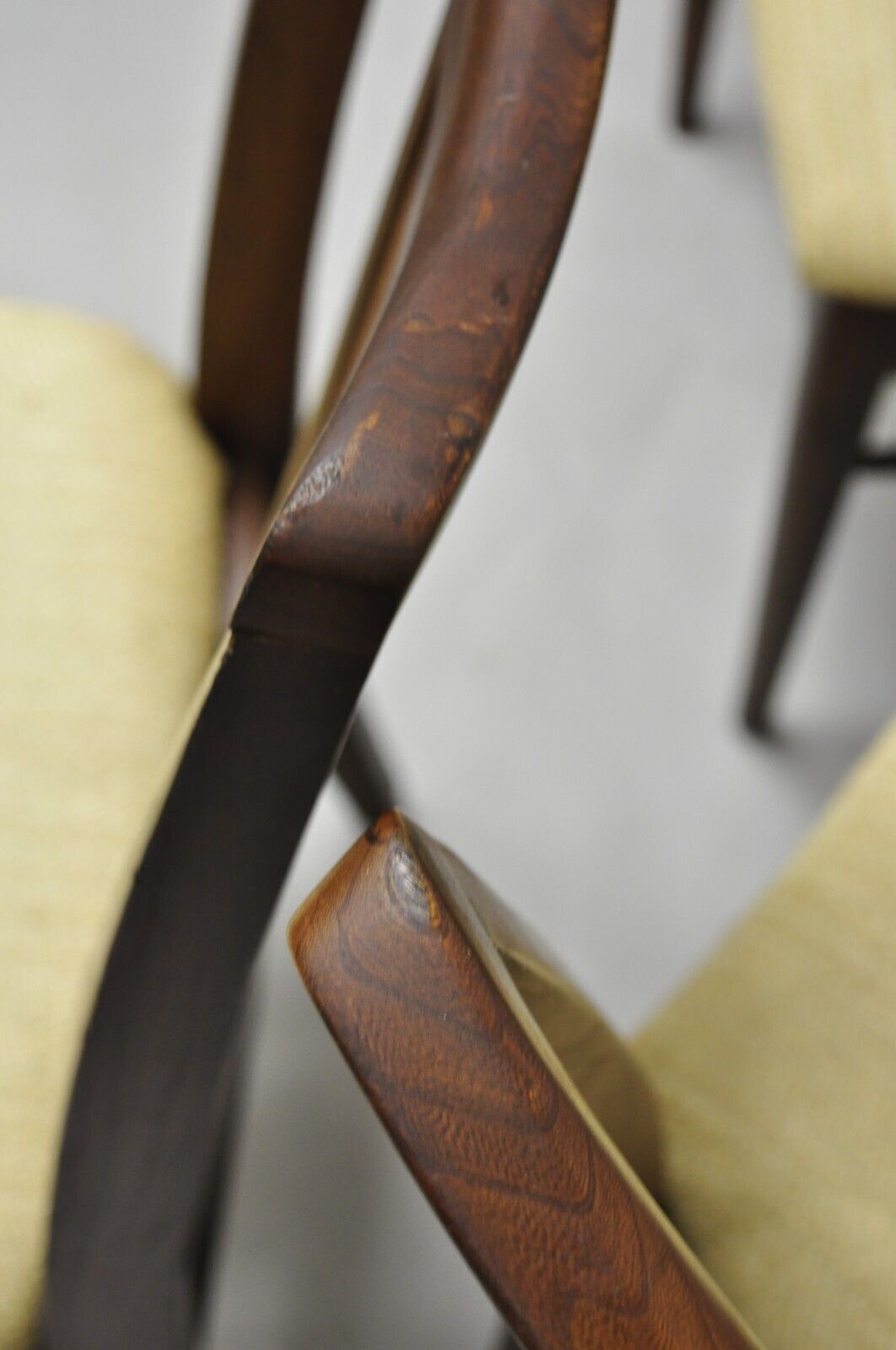 Vintage Mid Century Modern Walnut Cane Back Dining Chairs - Set of 4