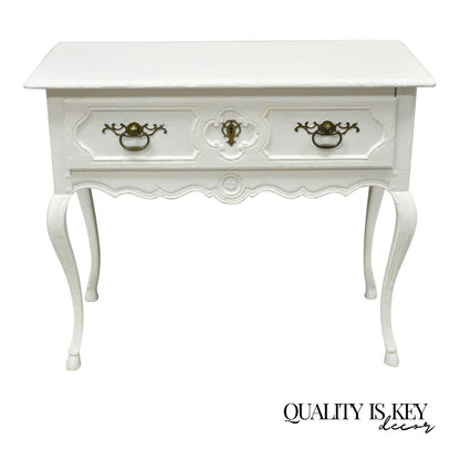 Vintage Baker French Country Regency Style Hoof Feet One Drawer Console Table