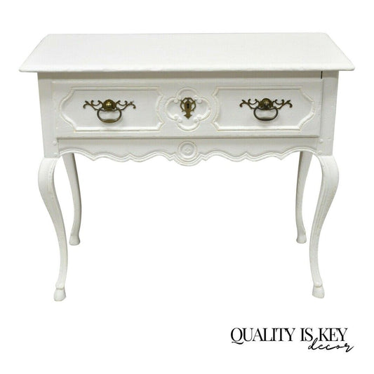 Vintage Baker French Country Regency Style Hoof Feet One Drawer Console Table