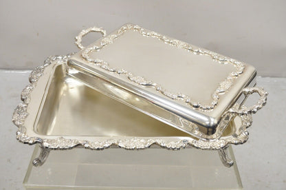 Poole Silver Victorian Silver Plated Large Lidded Covered Serving Platter Dish