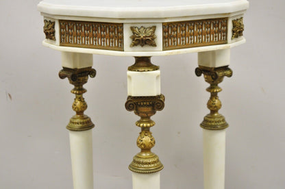 Antique French Louis XV Style Bronze and Marble Parlor Accent Side Table